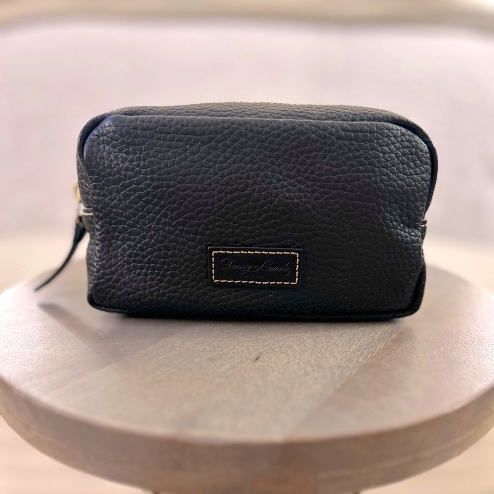 Dooney and Bourke Pebble Leather Cosmetic Case in BLACK